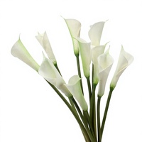 Bunga Calla Lily Putih Buatan PU Berkualitas Tinggi dengan Sentuhan Realistis untuk Dekorasi Meja Tengah, Pesta Pernikahan, dan Rumah