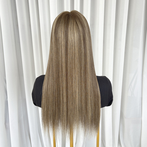 Perruques en cheveux humains sans colle, brun balayage, européennes, en dentelle, perruques en dentelle suisse HD, dentelle complète, perruque juive transparente pour femmes, vente en gros - Product Image 3