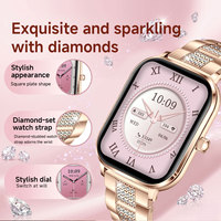Reloj Inteligente Clásico AK108 con Pantalla IPS Cuadrada de 1.82'', Resistente al Agua IP68, Llamadas por Bluetooth, Frecuencia Cardíaca, SpO2, Presión Arterial, Podómetro, Reloj Inteligente de Salud para Mujer