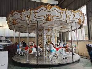 Grande carrousel électrique d'extérieur pour enfants, construction en fibre de verre et métal, utilisation intérieure/extérieure, centre commercial, amusement - Product Image 3