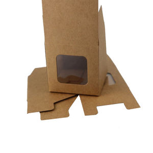 Caja de Embalaje de Papel Kraft Reciclable con Logotipo Personalizado al por Mayor, con Ventana de PVC - Product Image 3