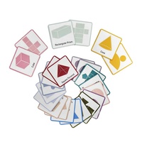 Cartes flash magnétiques d'apprentissage de la géométrie 3"x3", 13 formes 3D et 11 maquettes de formes solides pour l'école et la maison
