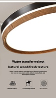 Ventilateur de plafond intelligent LED en noyer de 42 pouces avec moteur CC, télécommande, 4 pales en bois, lustre, 6 vitesses, dimmable, économie d'énergie