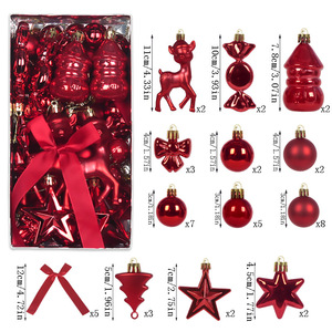 45 Pieces Christmas Tree Ornament Set Metal Hanging Balls <b>Baubles</b> Gift <b>Box</b> Holiday Decoration for Hotel Home - Product Image 6