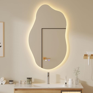 Không thường xuyên dẫn Gương phòng tắm với đèn, không đối xứng led phòng tắm Vanity gương cho tường với phía trước và Backlit, chống sương mù - Product Image 1