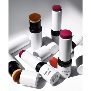Orgánico Natural Cruelty Free logotipo personalizado cosméticos Gel maquillaje crema colorete contorno <span class=keywords><strong>cara</strong></span> rubor Stick con cepillo Etiqueta Privada - Product Image 1