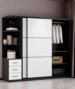 Guardaroba, camera da letto, porta scorrevole, armadietto per la casa, semplice e moderno, facile da montare per bambini, pressa per <span class=keywords><strong>vestiti</strong></span> in legno - Product Image 2