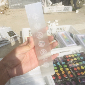 Natural Bulk Crystal <strong>Engraved</strong> 7 <strong>Chakra</strong> Selenite Sticks Healing Seven <strong>Chakra</strong> Selenite Wand Plate Folk Crafts for Gifts - Product Image 4