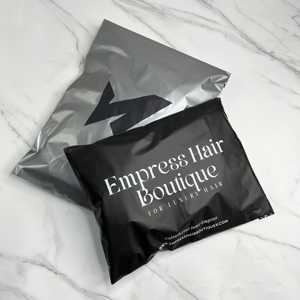 Custom Silver Grey Biodegradable Poly Mailers Printed Logo Waterproof Self Seal Shipping Mailing Bags For Clothing Boutique - Product Image 2