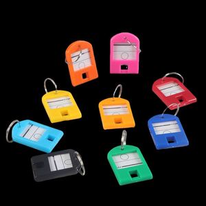 Low MOQ Multicolor Plastic Keychain Luggage Label Hotel Id <b>Name</b> Tags Split <b>Ring</b> for Baggage Number Key Chains Key <b>Ring</b> Tags - Product Image 1