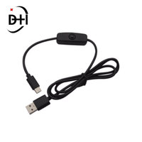 Cable de carga Universal USB tipo C 5V 3A para Raspberry Pi 4, Cable de alimentación con interruptor de encendido/apagado para RPI 4 Modelo B RPI 4B