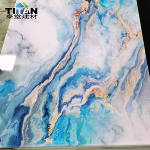 Planches en PVC de type marbre, feuille de PVC imperméable, feuille de marbre en PVC, 5 pieds x 8 pieds, lamina PVC marbre blanc et doré - Product Image 5