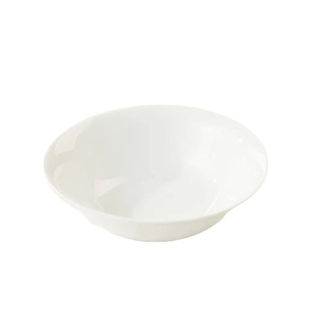 Aurartic Factory High Quality Fine Minimalist Hotel Restaurant Dinnerware Fruit Bowl Large White Ceramic Porcelain Soup Bowl