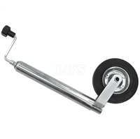 Remorque ou caravane roue de support jockey extra robuste avec manivelle roue en caoutchouc solide de 48mm