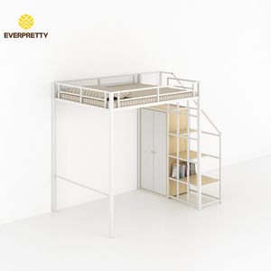 <span class=keywords><strong>Letto</strong></span> a <span class=keywords><strong>soppalco</strong></span> <span class=keywords><strong>singolo</strong></span> in metallo moderno per scuola, appartamento, ostello, dormitorio, con armadio e scaletta, per adulti - Product Image 1