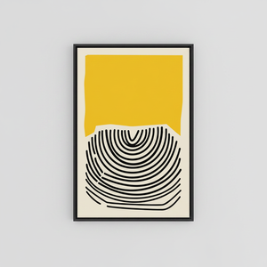 Modern Abstract Yellow <b>Black</b> Geometric Print Canvas Art - Sleek Wall Decor,<b>BLACK</b> <b>FRAMED</b> CANVAS - Product Image 2