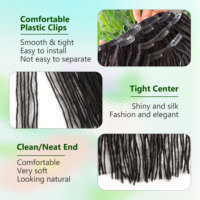 Nouvelles extensions de cheveux à clipser 2026, Locs réguliers, Interlocs, Extensions de dreadlocks en cheveux humains, Couleur naturelle