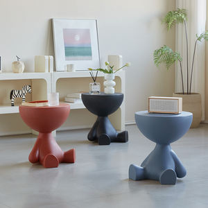 Table basse moderne de luxe en plastique à tête <span class=keywords><strong>plate</strong></span> au design de dessin animé Petite table d'appoint ronde pour la maison ou la salle de sport - Product Image 5