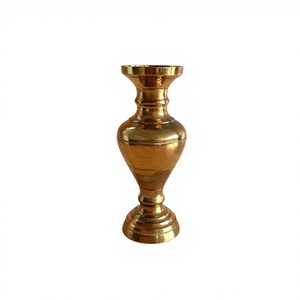 Vase à fleurs traditionnel en métal, style indien en laiton, pot de fleurs de luxe, plantes artificielles, décoration moderne pour la maison et les mariages, style moderne - Product Image 1
