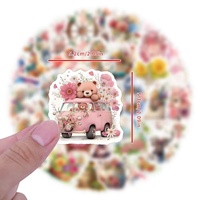 Paquete de 55 Pegatinas de PVC con Diseño de Flores, Resistentes al Agua, para Laptop, Patineta, Equipaje, Taza, Botella, Cuaderno, Decoración