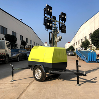 Tour d'éclairage mobile sur remorque XCMG 4VA4000, mât de 7 m, 440 000 lumens, halogénure métallique, générateur 6 kW, autonomie de 28 h, TIER 4, 60 Hz