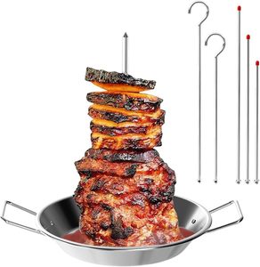 Four à barbecue vertical Al Pastor avec fumoir, boîte de 10 pouces, plat de cuisson pour <span class=keywords><strong>dinde</strong></span>, 5 grilles amovibles en bambou et charbon de bois - Product Image 1