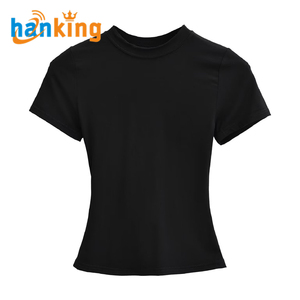 Camiseta de Verano para Mujer Ehanking, Informal, de Color Sólido, de Algodón Peinado, Ajustada, de Manga Corta, Sexy - Product Image 2
