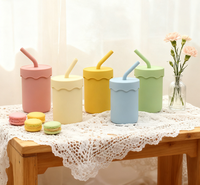 Tasse à boire en silicone étanche avec couvercle résistant à la chaleur sans BPA écologique pour une utilisation unisexe en plein air et au gymnase