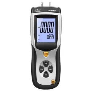 CEM DT-8890 Differential Pressure Manometer Large Dual LCD With Backlight Low battery indication and Auto Power Off