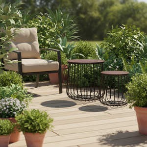 Cesta de decoración de línea moderna con tapa de madera, juego de <span class=keywords><strong>mesa</strong></span> de centro de piedra de mármol <span class=keywords><strong>convertible</strong></span> para sala de estar, comedor, dormitorio, villas, apartamento - Product Image 2