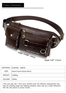 Bolso de Pecho y Hombro de Cuero Vacuno Genuino Andong para Hombre, Estilo Urbano, Casual, Retro, Deportivo, para Actividades al Aire Libre - Product Image 3