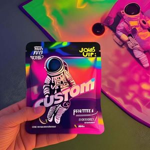 Luxury Holographic Ziplock <b>Bag</b> Custom Shape 3.5g Chocolate Premium Retail Packaging Reusable Resealable Sushi Pet Chewing Gum - Product Image 5