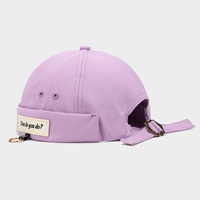 Casquette ajustable 6 panneaux pour femme, 100% Coton, style Rétro Artistique Japonais Melon, avec anneau en fer coréen et motif lettre, mode Hip Hop Landlord