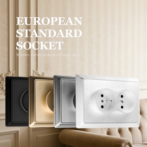 250V 16A prises électriques murales Europe Double sécurité française 2 broches prise d'<span class=keywords><strong>électricité</strong></span> avec <span class=keywords><strong>terre</strong></span> - Product Image 2