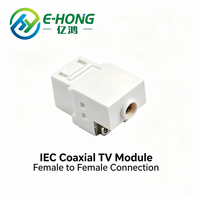 Module d'insertion mural CATV Keystone coaxial TV IEC blanc à clipser pour plaques murales de type 86 avec contacts en alliage de cuivre