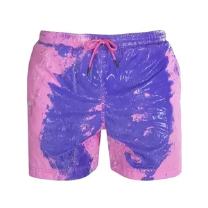 समुद्र तट पहनने सर्फ boardshorts के लिए बहुरंगा प्लस आकार mens फैशन रंग बदलते तैरना चड्डी पुरुषों