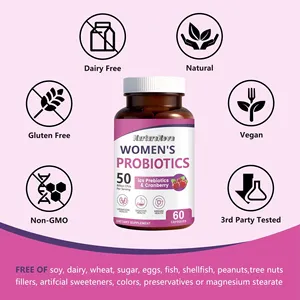 קפסולות פרוביוטיקה לנשים עם חמוציות, 60 כמוסות בבקבוק, ייצוא חוצה גבולות, זמינות בייצור OEM - Product Image 4