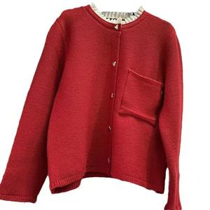 Automne hiver mode femmes à manches longues amour bouton Cardigan populaire couleur bloc cachemire manteau haute qualité femmes chandails - Product Image 5