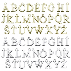Nouveau porte-clés mousqueton vintage en acier inoxydable doré et <span class=keywords><strong>argent</strong></span>é, étanche, <span class=keywords><strong>avec</strong></span> lettre initiale en relief, pour sacs de femme, breloque pendentif - Product Image 2