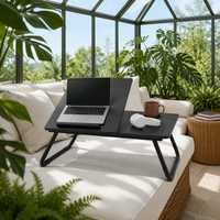 Table d'ordinateur portable pliable en bois réglable en hauteur, bureau portable pour lit, idéal pour le travail, les études, la maison ou le dortoir