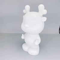 Nouveau bricolage peinture fluide Animal ours lapin chanceux Dragon blanc peint à la main décoration de la maison poupée jouet Statue dépôt peut cadeau fait main
