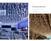 Guirlande Solaire Cascade Extérieure 10M 300 LED Étanche IP65 50 Gouttes avec Télécommande pour Jardin Cour Décoration de Noël Vente au Détail