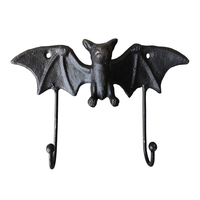 Crochet mural en fonte en forme de chauve-souris, décoration gothique pour la maison, support mural pour salon, chambre, salle de bain, cuisine, décoration gothique d'Halloween