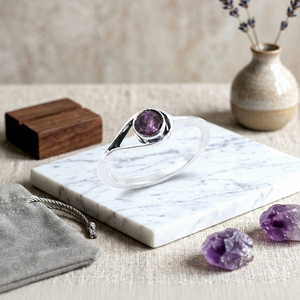 Anillo de Plata 925 con Amatista para Mujer, Estilo Clásico, Uso Diario, Art Palace - Product Image 1