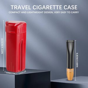 Étui à cigarettes Hermit Crab rouge rectangulaire portable, accessoire de fumeur, support de rangement, design à 4 trous - Product Image 2