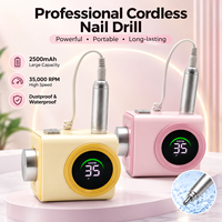 Perceuse à ongles professionnelle sans fil IBelieve 35000 tr/min, puissante, étanche, rechargeable, en acier inoxydable, populaire pour l'acrylique