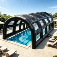 Abri publicitaire gonflable en tissu Oxford de 10 à 12 pieds avec fenêtres transparentes pour la planification d'événements, le marketing et les événements de marque