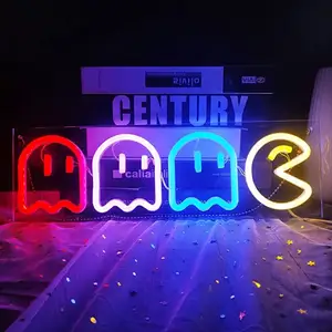 Permainan Arkade Retro untuk Kamar Tidur Anak Ruang Bar Pesta Halloween Ruang Permainan Natal Led Neon Tanda Fleksibel Mesin Neon Gaming