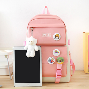 Mochila Escolar Coreana de Cinco Piezas Estilo Casual para Estudiantes, Diseño Fresco para el Campus, con Cierre, Portátil, para Viajes, Computadora, con Letras, 2025 - Product Image 2