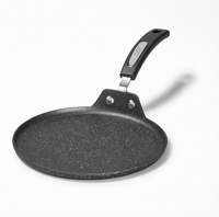 Wajan Crepe Anti Lengket Black Metal, Panci Pancake Sehat Non-Toksik, Wajan Dosa Tortilla Datar, Cocok untuk Semua Kompor Induksi, Bebas PEFA, Silikon